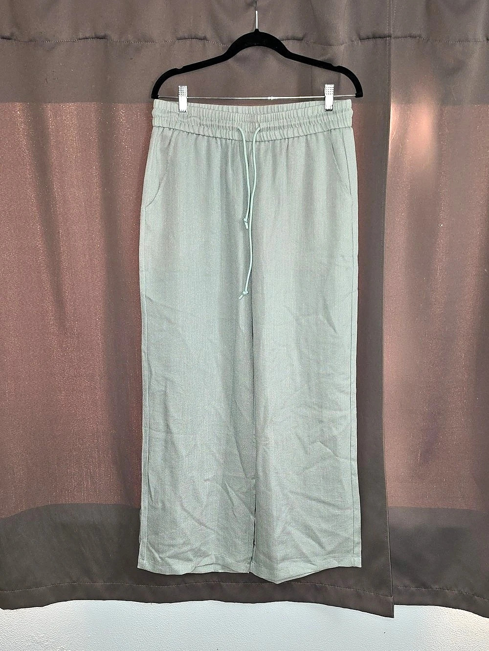 Halara High Waisted Drawstring Pocket Wide Leg Baggy Casual Linen-Feel Pants